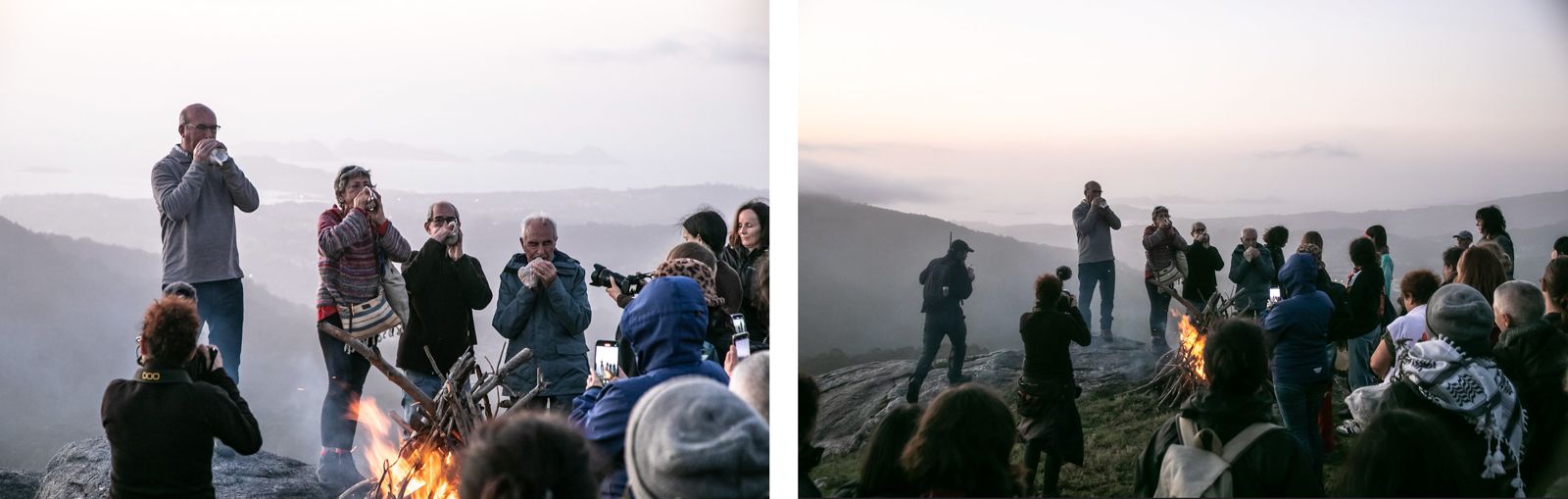 Bonfire at the highest point of the Sierra de Couso. (c) Andreia Iglesias